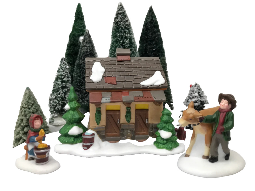 Department 56 Heritage Village Tending the New Calves Set of 3 Porcelain